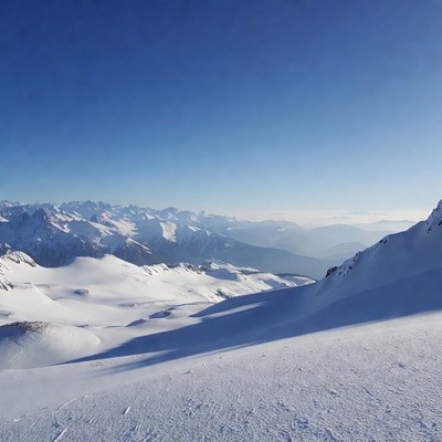 Snowy Alpine Mountains Panorama