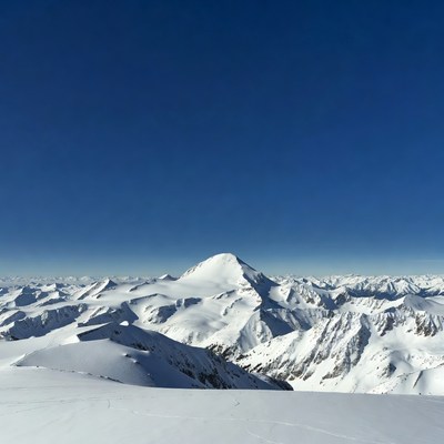 Snowy Mountain Peak in Alps