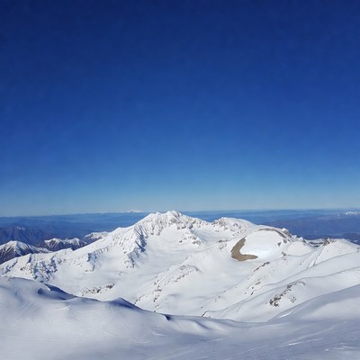 Snowy Mountain Peak Aerial View