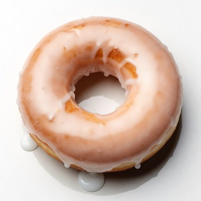 Glazed Donut on White Background