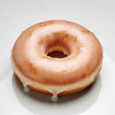 Glazed Donut on White Background