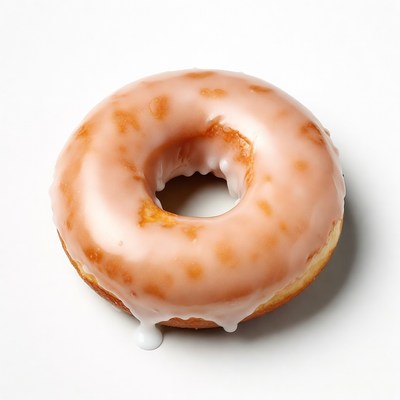 Glazed Donut on White Background