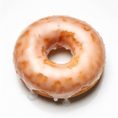 Glazed Donut on White Background