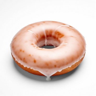 Glazed Donut on White Background