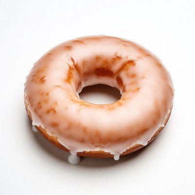Glazed Donut on White Background