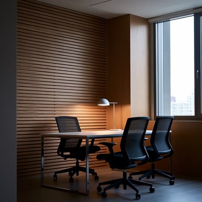 Modern Wooden Office Meeting Room
