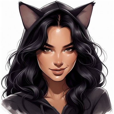 Woman in cat ear hoodie