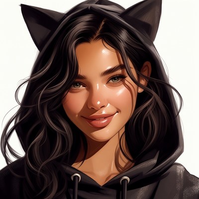 Woman in cat ear hoodie