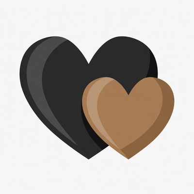 Black and Brown Heart Icons