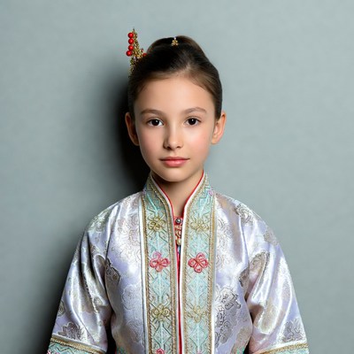 Asian girl in traditional Chinese dress