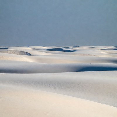 Smooth White Sand Dunes Landscape