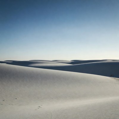 Smooth White Sand Dunes Landscape
