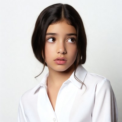 Young girl with surprised expression