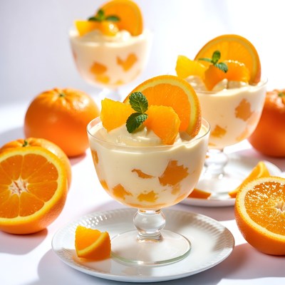 Orange Cream Dessert with Fresh Oranges