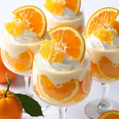 Orange Cream Dessert in Glasses