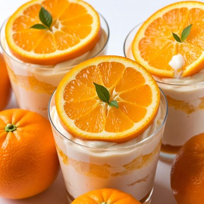 Orange Slices on Yogurt Parfaits