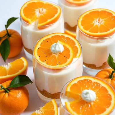 Orange Cream Desserts with Slices