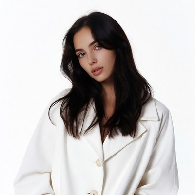 Woman in white blazer portrait