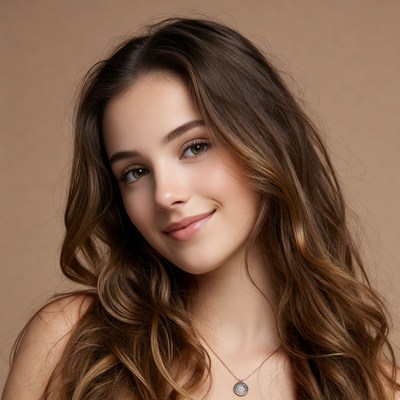Smiling young woman with brown hair