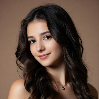 Young woman with long dark hair