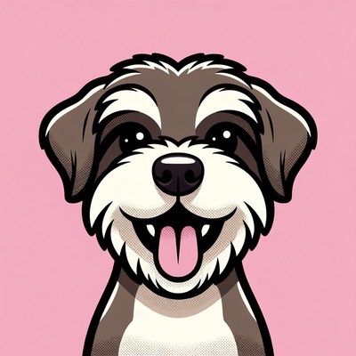 Cartoon Shih Tzu smiling