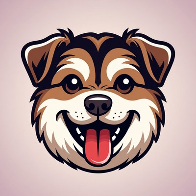 Cartoon Husky Dog Smiling