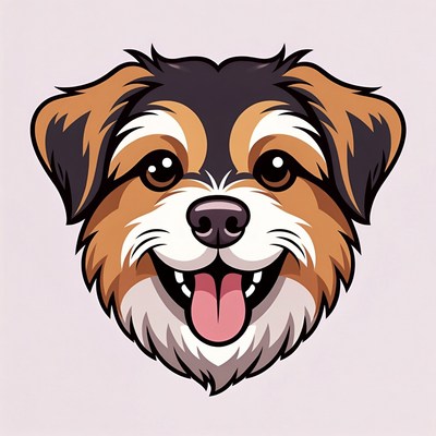 Smiling Cartoon Dog Face