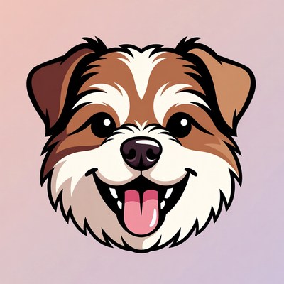 Smiling Cartoon Dog Face