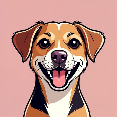 Smiling Cartoon Labrador Retriever