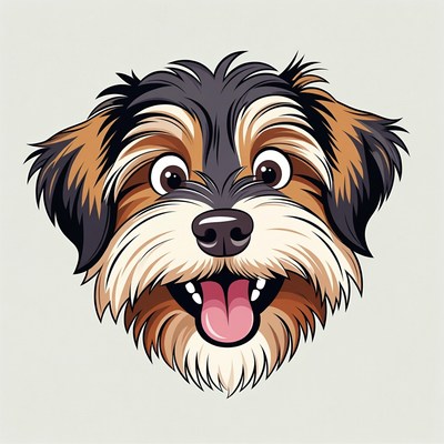 Cartoon Yorkshire Terrier smiling
