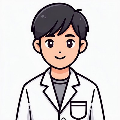 Asian boy doctor illustration
