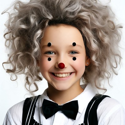 Girl in Clown Makeup Smiling