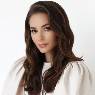 Beautiful woman with long brown hair