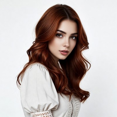 Woman with long red hair