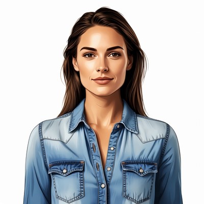 Woman in denim shirt portrait