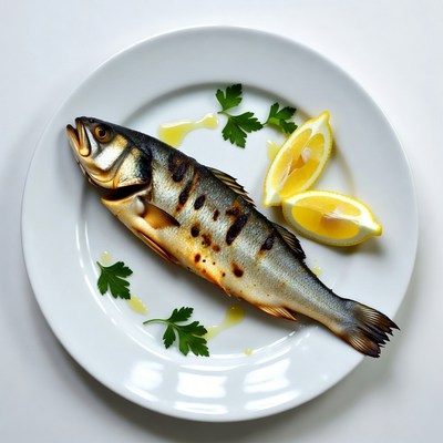 Grilled Sea Bass with Lemon