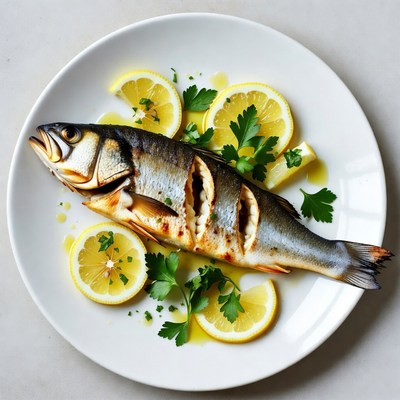 Grilled Sea Bass with Lemon Parsley