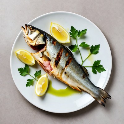 Grilled Sea Bass with Lemon