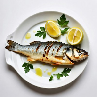 Grilled Sea Bass with Lemon