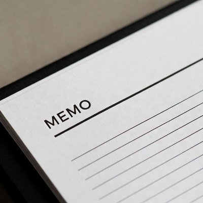 Blank Memo Pad Sheet