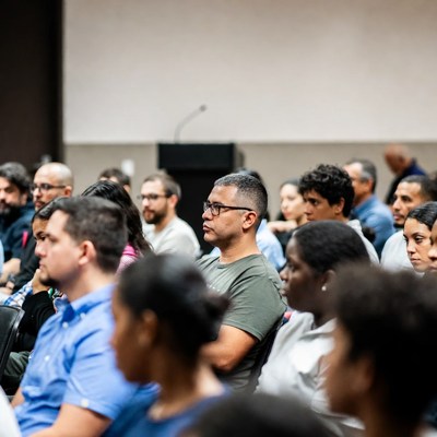 Diverse audience attending conference