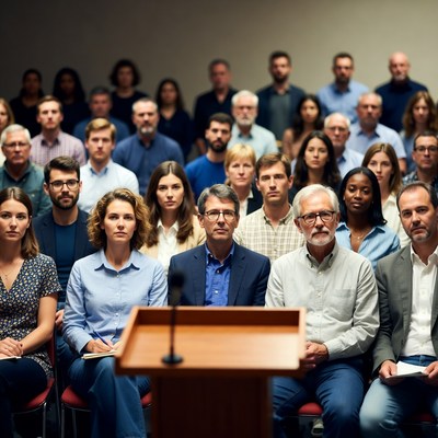 Diverse audience seated at conference