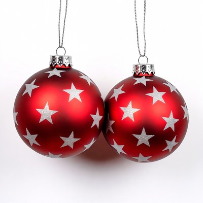 Two Red Star Christmas Ornaments