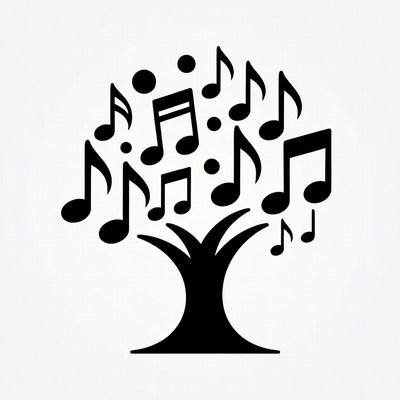 Tree made of music notes