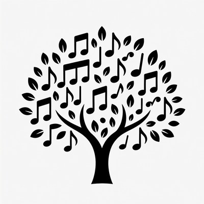 Music Notes Tree Illustration
