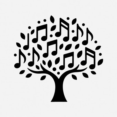 Tree made of music notes