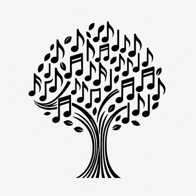 Tree made of musical notes