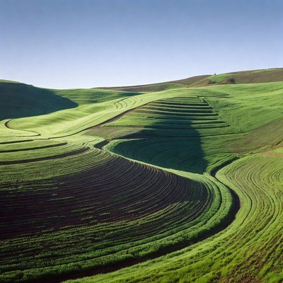 Rolling Green Hills Landscape