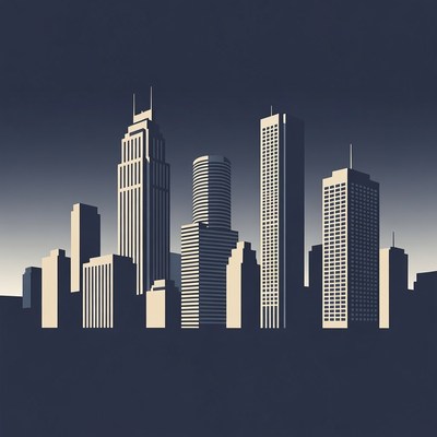 Silhouette City Skyline Illustration