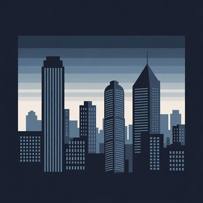 Silhouette City Skyline Illustration